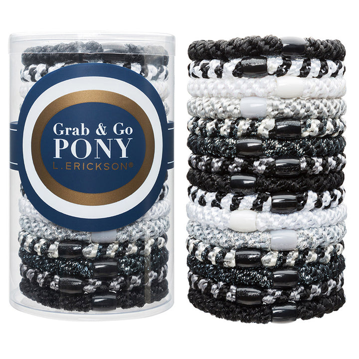 Grab & Go Pony Hair Ties (15-Pack) - Black Opal