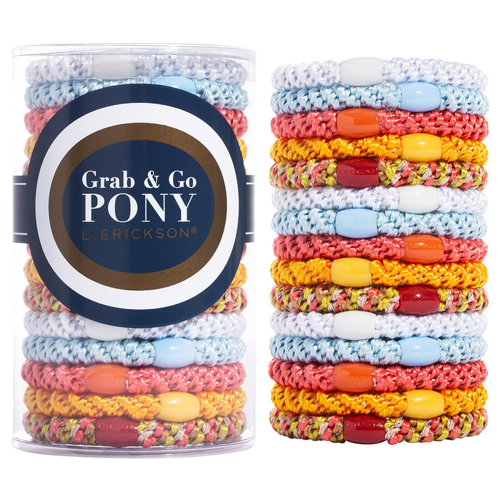 Grab & Go Pony Hair Ties (15-Pack) - Creamsicle