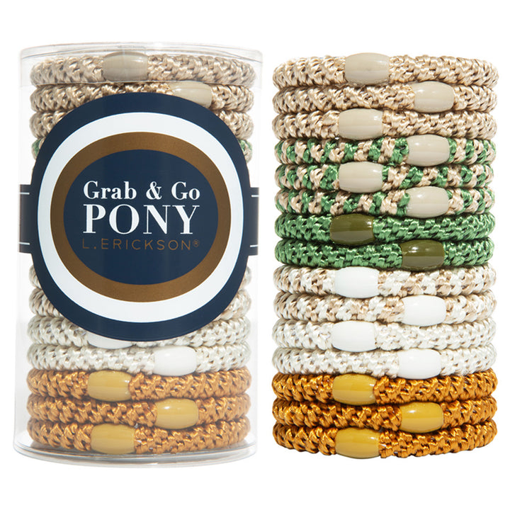 Grab & Go Pony Hair Ties (15-Pack) - Minimal Neutrals