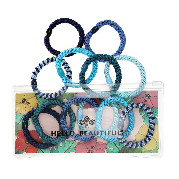 Grab & Go Pony Hair Ties Pouch (12-Pack) - Aloha Arctic